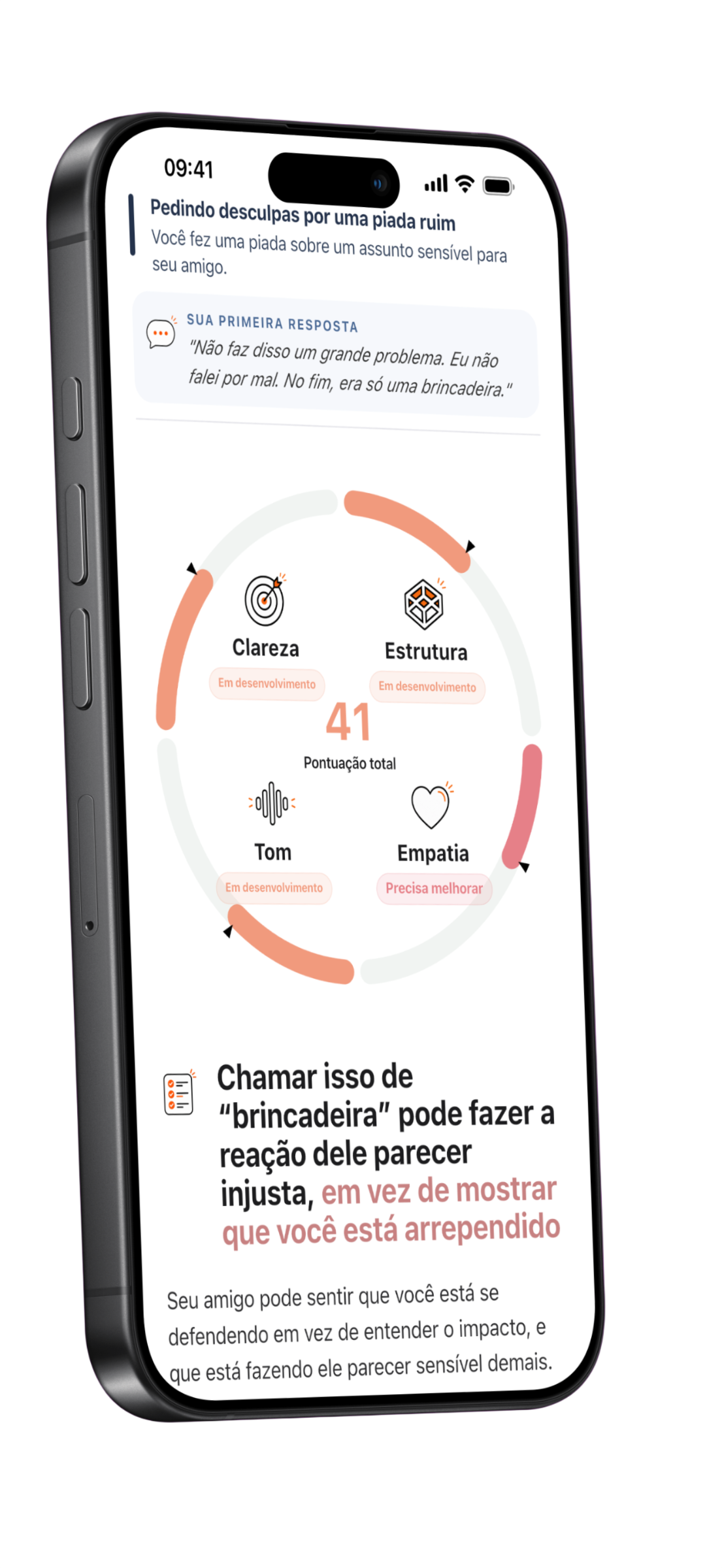 Clarity Coach app screenshot showing evaluation phase
